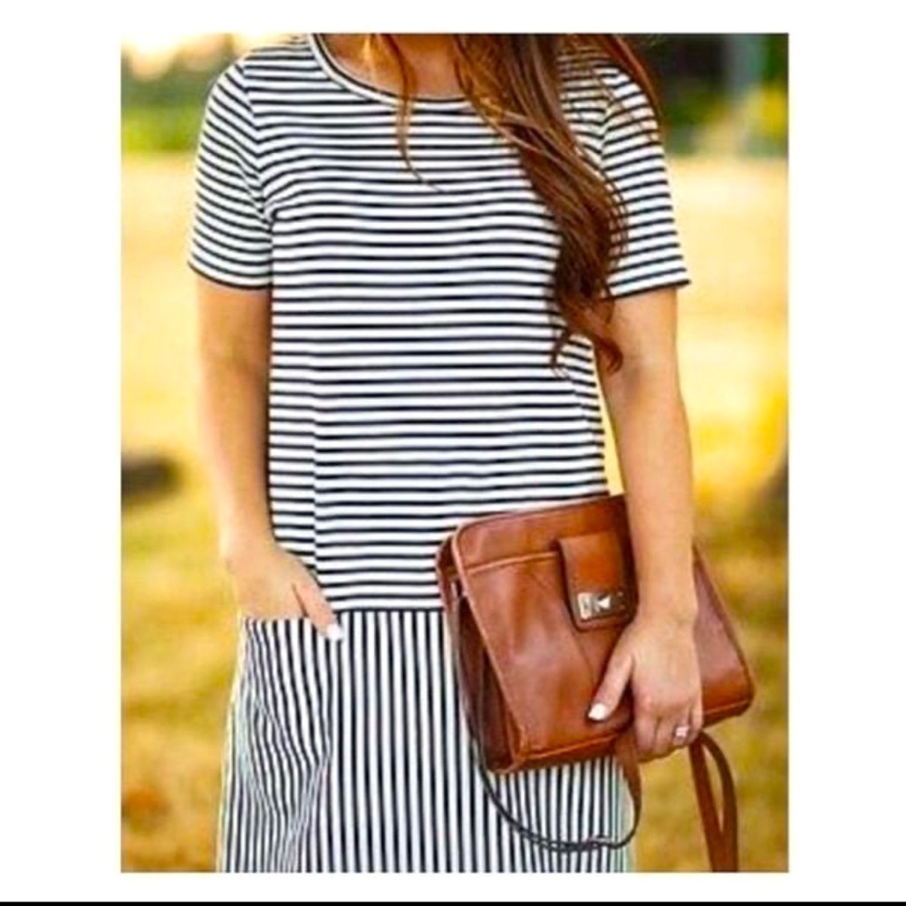 MADEWELL Dockside Dress Navy White Stripe Preppy Coastal Cotton XS